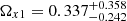 $ \Omega_{x1} = 0.337_{-0.242}^{+0.358} $