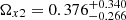 $ \Omega_{x2} = 0.376_{-0.266}^{+0.340} $