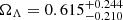 $ \Omega_{\Lambda} = 0.615_{-0.210}^{+0.244} $