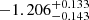 $ -1.206_{-0.143}^{+0.133} $