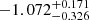 $ -1.072_{-0.326}^{+0.171} $