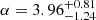 $ \alpha = 3.96^{+0.81}_{-1.24} $