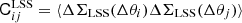 $ {\mathsf{C}}^{\mathrm{LSS}}_{ij} = \langle \Delta \Sigma_{\mathrm{LSS}}(\Delta \theta_i) \Delta \Sigma_{\mathrm{LSS}}(\Delta \theta_j) \rangle $