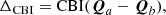 $$ \begin{aligned} \Delta _{\rm CBI} = \mathrm{CBI} (\boldsymbol{Q}_a - \boldsymbol{Q}_b), \end{aligned} $$