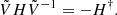$$ \begin{aligned} \tilde{V}H\tilde{V}^{-1} = -H^\dagger . \end{aligned} $$