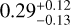 $\[0.29_{-0.13}^{+0.12}\]$