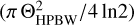 $\left( {\pi \,\,\Theta _{{\rm{HPBW }}}^2/4\ln 2} \right)$
