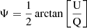 $ \Psi=\frac{1}{2}\arctan\left[ \frac{\mathrm{U}}{\mathrm{Q}} \right] $