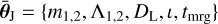 ${\overline {\bf{\theta }} _{\rm{J}}} = \left\{ {{m_{1,2}},{\Lambda _{1,2}},{D_{\rm{L}}},\iota ,{t_{{\rm{mrg}}}}} \right\}$