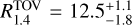 $R_{1.4}^{{\rm{TOV}}} = 12.5_{ - 1.8}^{ + 1.1}$