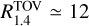 $R_{1.4}^{{\rm{TOV}}} \simeq 12$