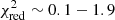 $ \chi^2_{{\rm red}}\sim 0.1-1.9 $