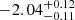 $ -2.04_{-0.11}^{+0.12} $