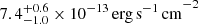 $ 7.4^{+0.6}_{-1.0}\times10^{-13}\,\mathrm{erg\,s^{-1}\,cm}^{-2} $