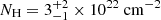 $ N_{\mathrm{H}}=3^{+2}_{-1}\times10^{22}\ \rm cm^{-2} $