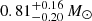 $ 0.81^{+0.16}_{-0.20}\,M_\odot $