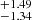 $ ^{+1.49}_{-1.34} $