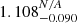 $ 1.108^{\mathit{N/A}}_{-0.090} $