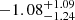 $ -1.08^{+1.09}_{-1.24} $