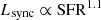 $ L_{\mathrm{sync}}\propto \mathrm{SFR}^{1.1} $