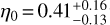 ${\eta _0} = 0.41_{ - 0.13}^{ + 0.16}$