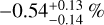 $ - 0.54_{ - 0.14}^{ + 0.13}{\rm{\% }}$