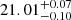 $ 21.01^{+0.07}_{-0.10} $