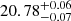 $ 20.78^{+0.06}_{-0.07} $