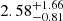 $ 2.58_{-0.81}^{+1.66} $