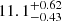 $ 11.1_{-0.43}^{+0.62} $