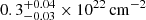 $ 0.3_{-0.03}^{+0.04}\times \mathrm{10^{22}\,cm^{-2}} $