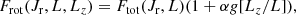 $$ \begin{aligned} F_{\mathrm{rot}}(J_{\mathrm{r}},L,L_{z}) = F_{\mathrm{tot}}(J_{\mathrm{r}},L) (1+\alpha g[L_{z}/L]), \end{aligned} $$