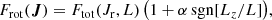 $$ \begin{aligned} F_{\mathrm{rot}}({\boldsymbol{J}}) = F_{\mathrm{tot}}(J_{\mathrm{r}},L) \, \big (1+\alpha \,{\mathrm{sgn}}[L_{z}/L] \big ), \end{aligned} $$