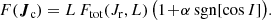 $$ \begin{aligned} F ({\boldsymbol{J}_{\mathrm{c}}}) = L \, F_{\mathrm{tot}} (J_{\mathrm{r}} , L) \, \big ( 1 \!+\! \alpha \, {\mathrm{sgn}} [\cos I] \big ) . \end{aligned} $$