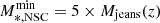 $ M_{\ast,\rm NSC}^{\mathrm{min}} = {5} \times M_{\mathrm{jeans}}(z) $