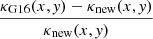 $ \frac{\kappa_\text{G16}(x,\mathit{y})-\kappa_\text{new}(x,\mathit{y})}{\kappa_\text{new}(x,\mathit{y})} $
