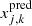 $ x_{j,k}^\text{pred} $