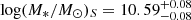$ \log(M_*/M_{\odot})_S = 10.59^{+0.08}_{-0.08} $
