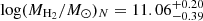 $ \log(M_{\text{H}_2}/M_{\odot})_N = 11.06^{+0.20}_{-0.39} $