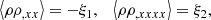 $$ \begin{aligned} \left < \rho \rho _{,xx}\right>=-\xi _{1},\quad \left < \rho \rho _{,xxxx}\right>=\xi _{2}, \end{aligned} $$