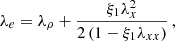 $$ \begin{aligned} \lambda _{e}=\lambda _{\rho }+\frac{\xi _1 \lambda _x^2}{2 \left(1-\xi _1 \lambda _{xx}\right)}\,, \end{aligned} $$