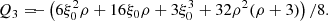 $$ \begin{aligned} Q_3&= \!\!\!-\left(6 \xi _0^2 \rho +16 \xi _0 \rho +3 \xi _0^3+32 \rho ^2 (\rho +3)\right)/8 . \end{aligned} $$