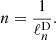 $$ \begin{aligned} n=\frac{1}{\ell _{n}^\mathrm{D}}. \end{aligned} $$