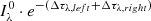 $ I^{0}_\lambda \cdot e^{-(\Delta \tau_{\lambda,left} + \Delta \tau_{\lambda,right})} $