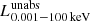 $ L^{\mathrm{unabs}}_{\mathrm{0.001-100\,keV}} $