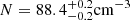 $ N = {88.4}_{-0.2}^{+0.2} \mathrm{cm^{-3}} $