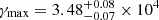 $ \gamma_{\max} = 3.48_{-0.07}^{+0.08} \times 10^{4} $