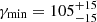 $ \gamma_{\min} = {105}_{ -15}^{ +15} $
