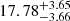$ 17.78^{+3.65}_{-3.66} $