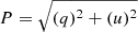 $ P = \sqrt{({q})^2+({u})^2} $